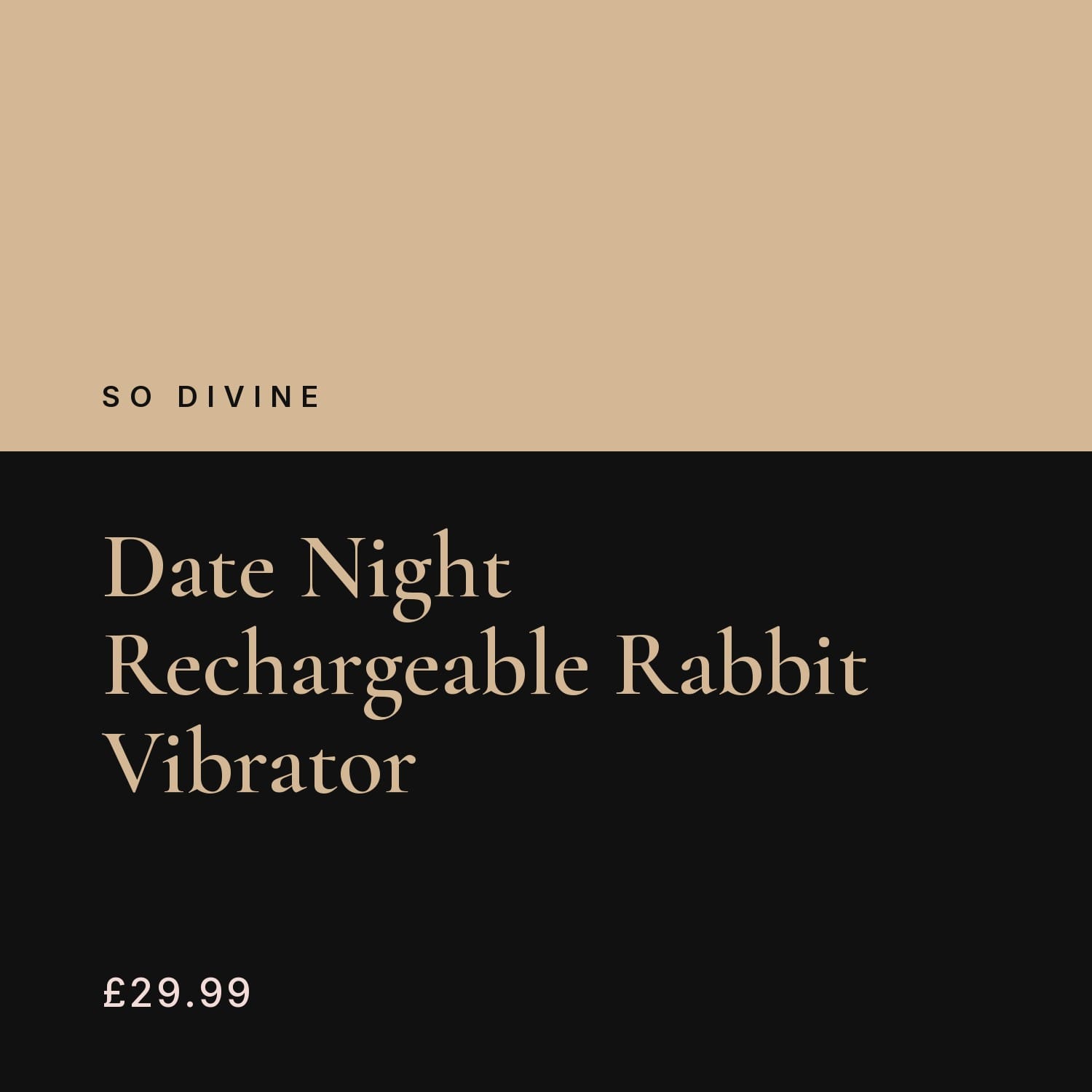 Date Night Rechargeable Rabbit Vibrator by So Divine, £29.99, typographic card